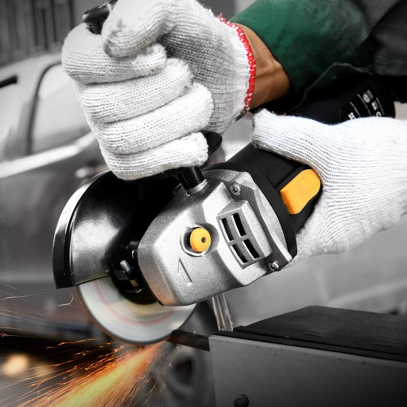 APLMAN أداة طاحونة الزاوية APLMAN، محرك بقوة 5 أمبير، 4-1/2 بوصة مع 1 عجلة طحن، 2 عجلة قطع، 2 فرشاة كربون و 1 مفتاح. - Image 3